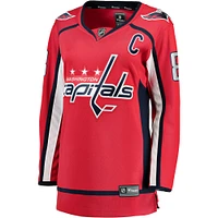 Maillot de joueur échappé à domicile Fanatics Alexander Ovechkin des Capitals Washington, rouge, pour femmes