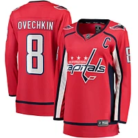 Maillot de joueur échappé à domicile Fanatics Alexander Ovechkin des Capitals Washington, rouge, pour femmes