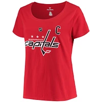 Fanatics Alexander Ovechkin pour femmes - T-shirt rouge à encolure dégagée avec nom et numéro des Capitals de Washington, grande taille