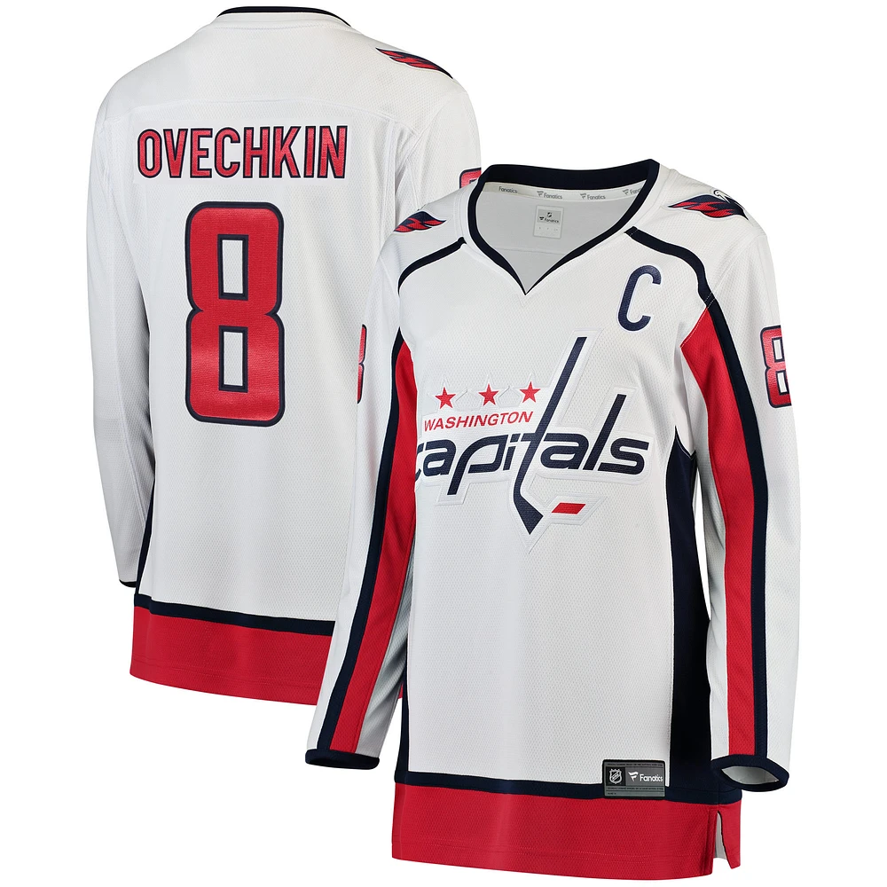 Fanatics Branded Alexander Ovechkin Blanc Maillot de joueur l'échappée des Capitals Washington