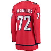 Maillot de joueur échappé à domicile rouge des Capitals Washington, Anthony Beauvillier, fanatiques féminines