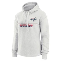 Women's Fanatics Ash Washington Capitals True Classics Legacy Quarter-Zip Hoodie