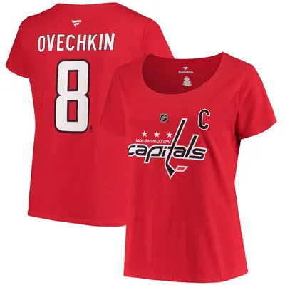 Alexander Ovechkin Washington Capitals Fanatics Branded Women's Plus Name & Number Scoop Neck T-Shirt - Red