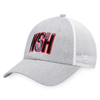 Casquette snapback emblématique Glimmer Trucker des Washington Capitals Fanatics pour femmes, gris chiné/blanc