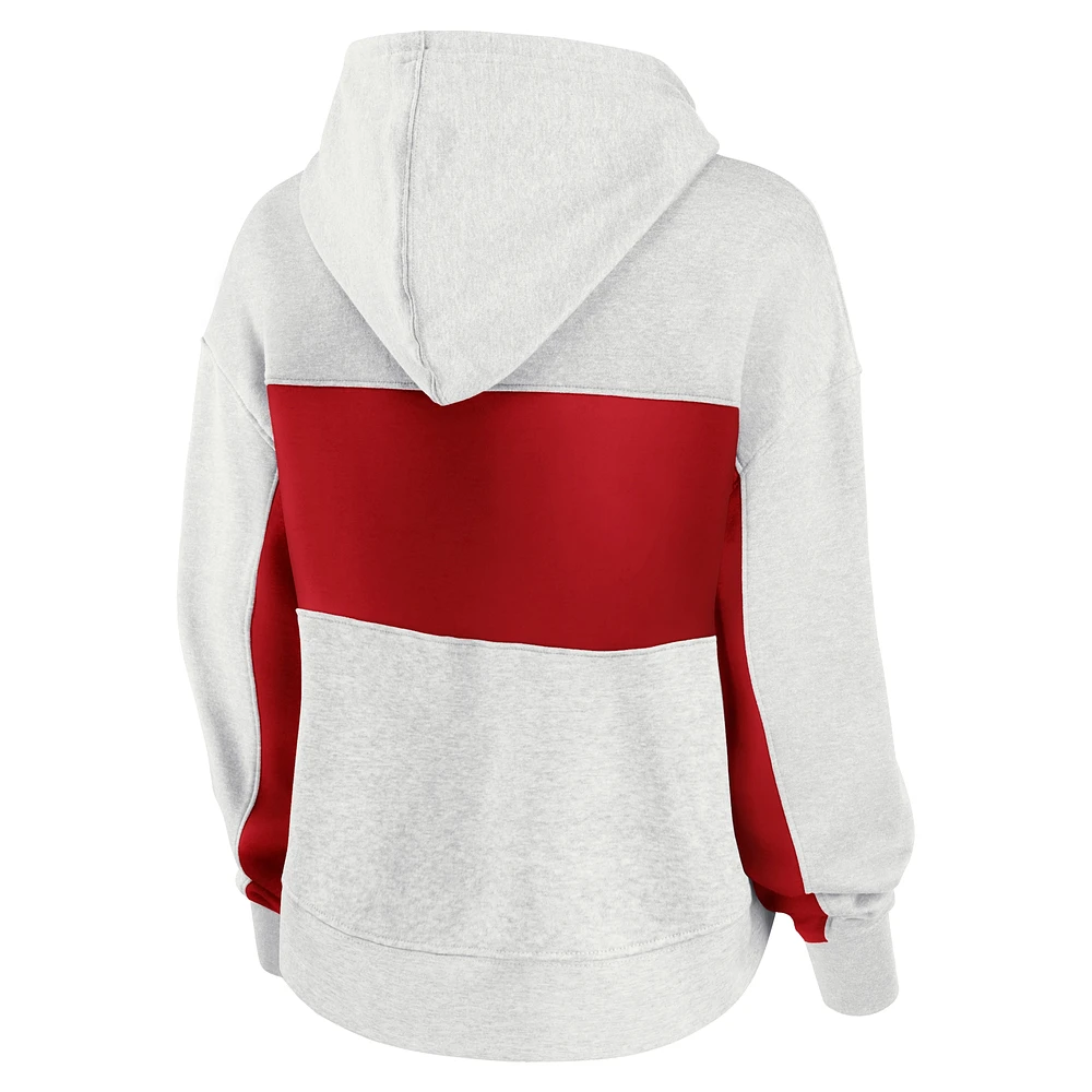 Women's Fanatics Heather Gray Washington Capitals Fleece Up For It Pullover Hoodie