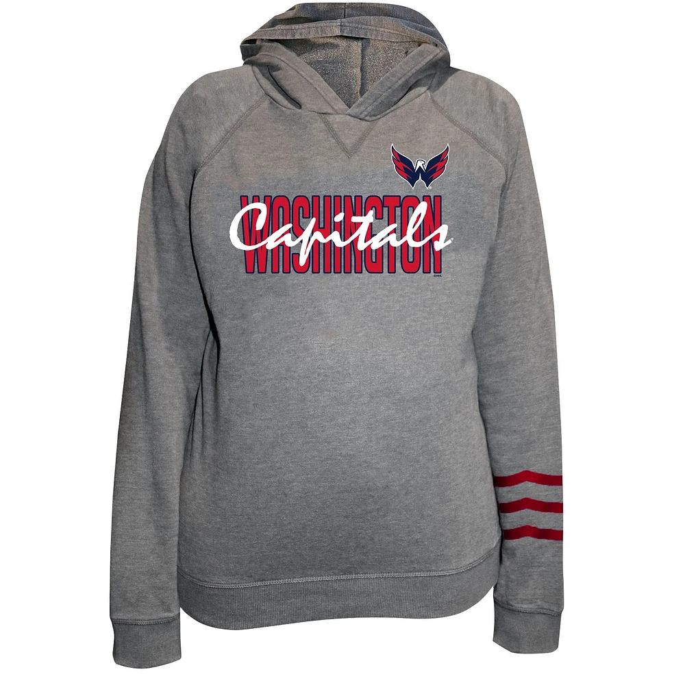 Sweat à capuche en polaire léger taille plus Fanatics Heather Gray Washington Capitals pour femmes