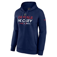 Women's Fanatics  Navy Washington Capitals Authentic Pro Pullover Hoodie