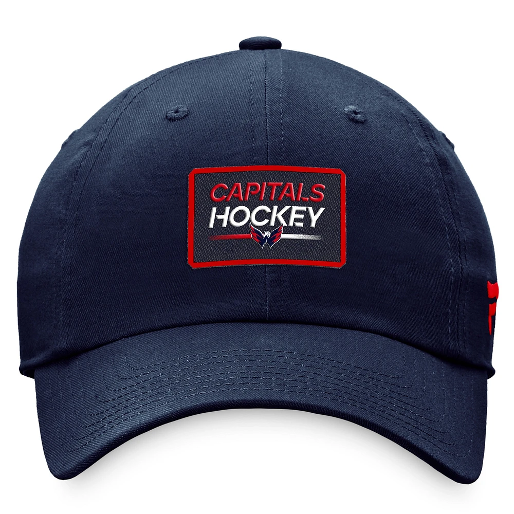 Casquette ajustable authentique Pro Rink Fanatics pour femmes, bleu marine, Washington Capitals