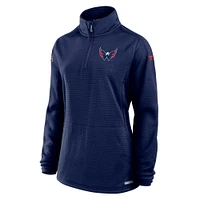 Women's Fanatics  Navy Washington Capitals Authentic Pro Rink Lightweight Quarter-Zip Pullover Top