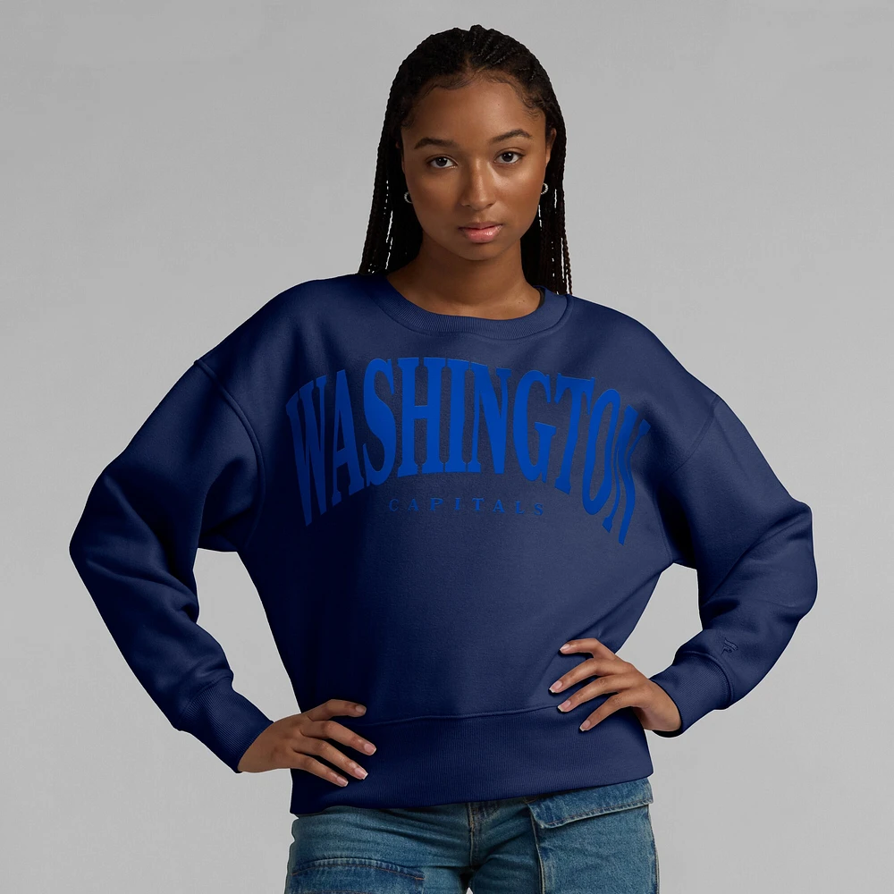 Women's Fanatics  Navy Washington Capitals Elements Flow Pullover Sweatshirt