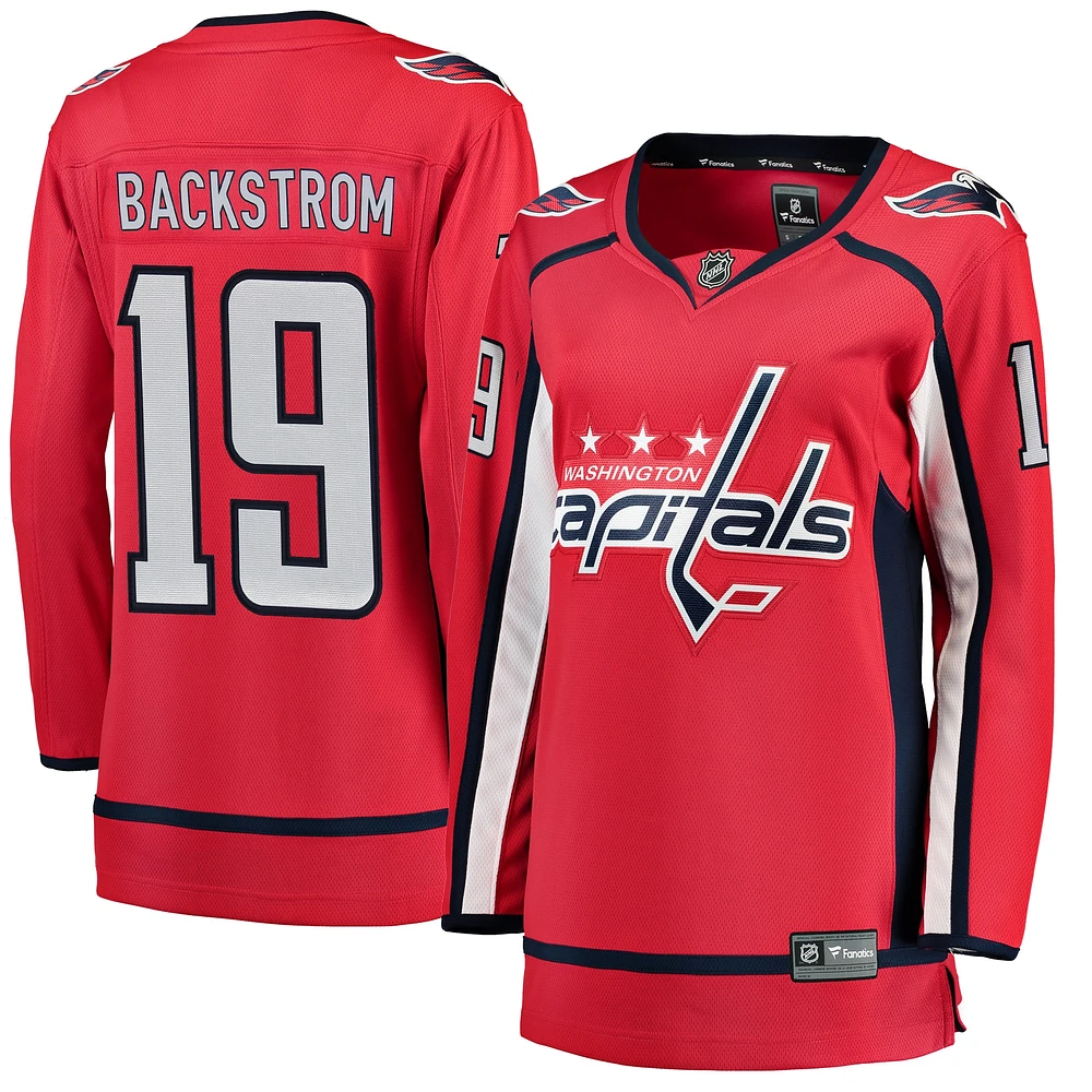 Maillot de joueur échappé à domicile Fanatics Nicklas Backstrom rouge pour femmes