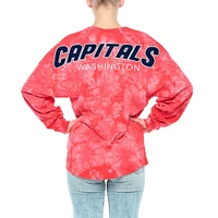 Women's Fanatics Red Washington Capitals Crystal-Dye Long Sleeve T-Shirt