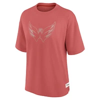 Women's Fanatics Red Washington Capitals Oversized Elements Raw Edge Future Ground T-Shirt