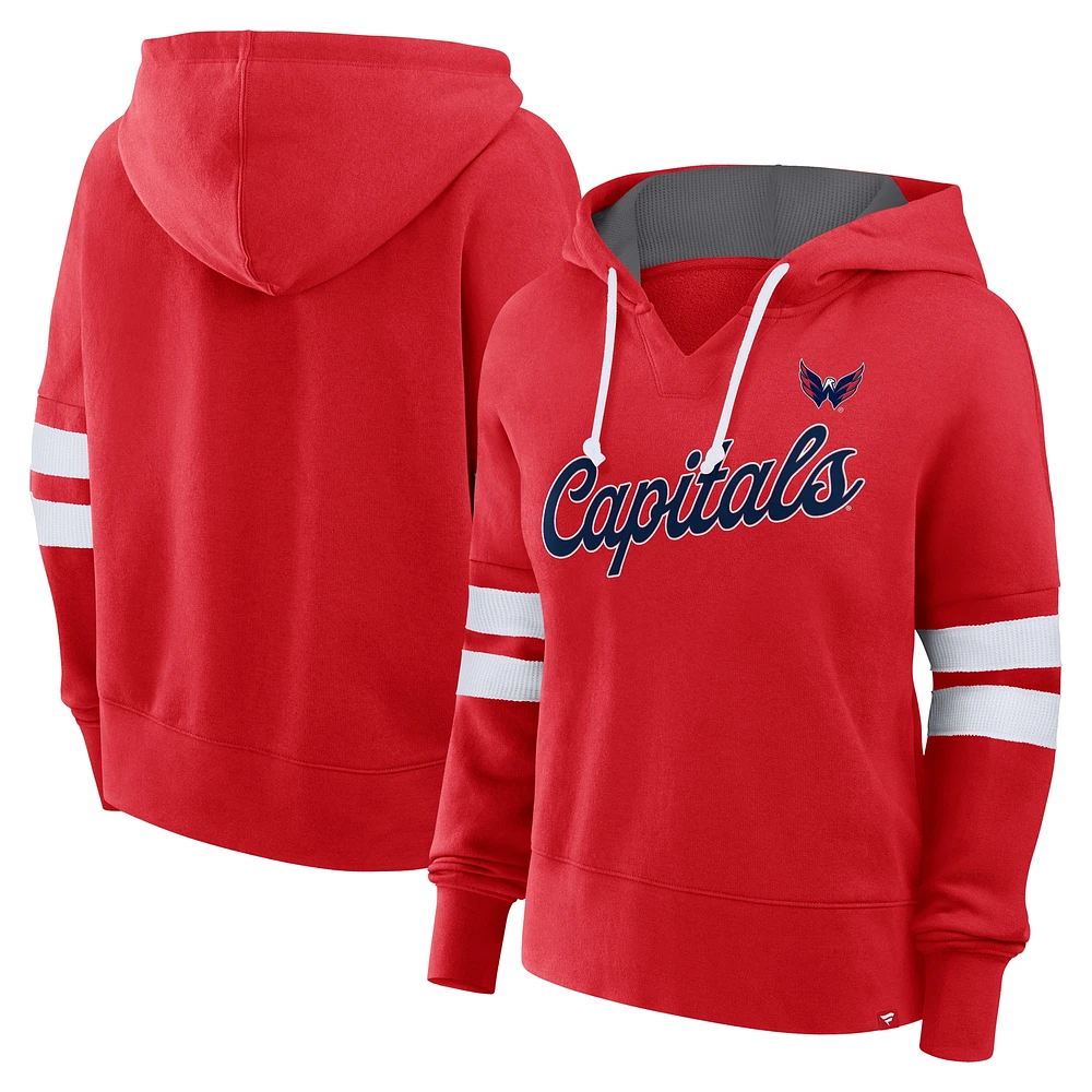 Sweat à capuche en polaire rouge Washington Capitals Seize pour femmes Fanatics