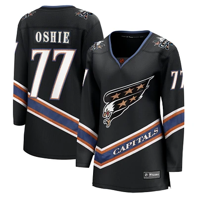 Maillot de joueur Breakaway Fanatics TJ Oshie noir Washington Capitals édition spéciale 2.0 pour femmes