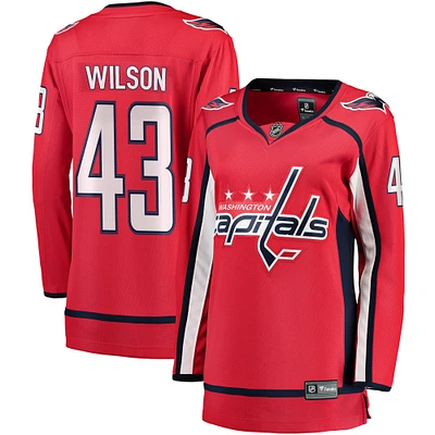 Maillot de joueur échappé des Capitals Washington Fanatics Tom Wilson rouge pour femmes