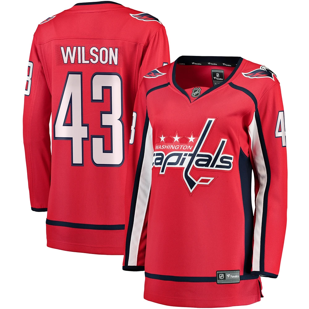 Fanatics pour femmes Tom Wilson rouge Washington Capitals Home Premier Breakaway Player - Maillot