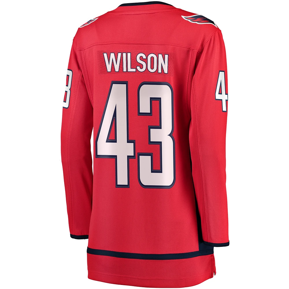 Fanatics pour femmes Tom Wilson rouge Washington Capitals Home Premier Breakaway Player - Maillot