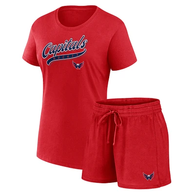 Pack combiné t-shirt et short Fanatics Washington Capitals Start to Finish pour femmes