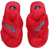 Pantoufles FOCO Washington Capitals Script Cross Slide pour femmes