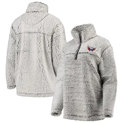 Washington Capitals G-III 4Her by Carl Banks Women's Sherpa Quarter-Zip Pullover Jacket - Gray