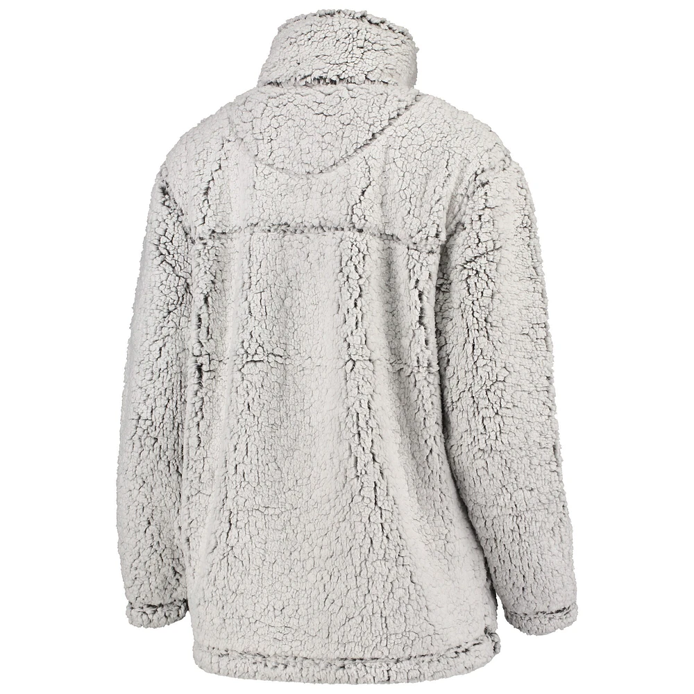 G-III 4Her by Carl Banks pour femme Gris Washington Capitals Sherpa Quarter-Zip Pullover Jacket