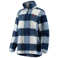 Women's G-III 4Her by Carl Banks Navy/White Washington Capitals Plaid Sherpa Quarter-Zip Jacket