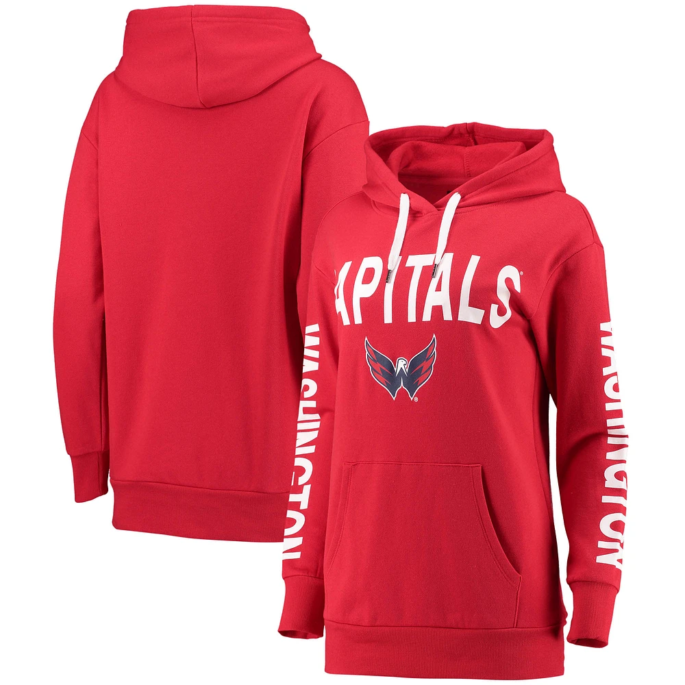 Women's G-III 4Her by Carl Banks Red Washington Capitals Extra Inning Pullover Hoodie