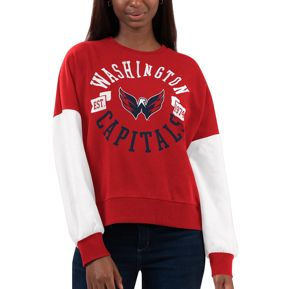 Women's G-III 4Her by Carl Banks Red Washington Capitals Team Pride Pullover Sweatshirt