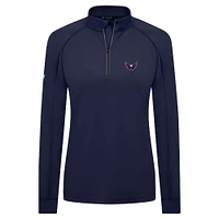 Women's Levelwear Navy Washington Capitals Kinetic Insignia Core Raglan Quarter-Zip Top