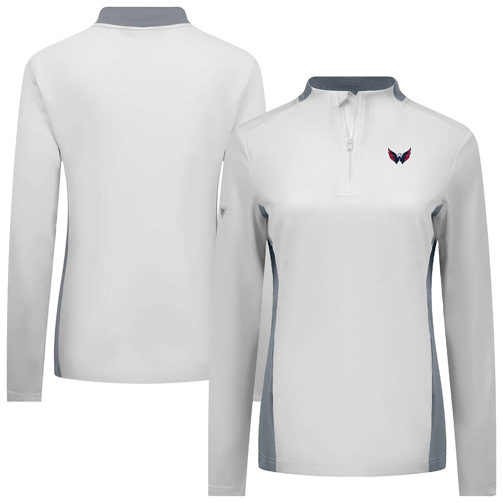 Women's Levelwear White Washington Capitals Moxie Insignia Core Quarter-Zip Top