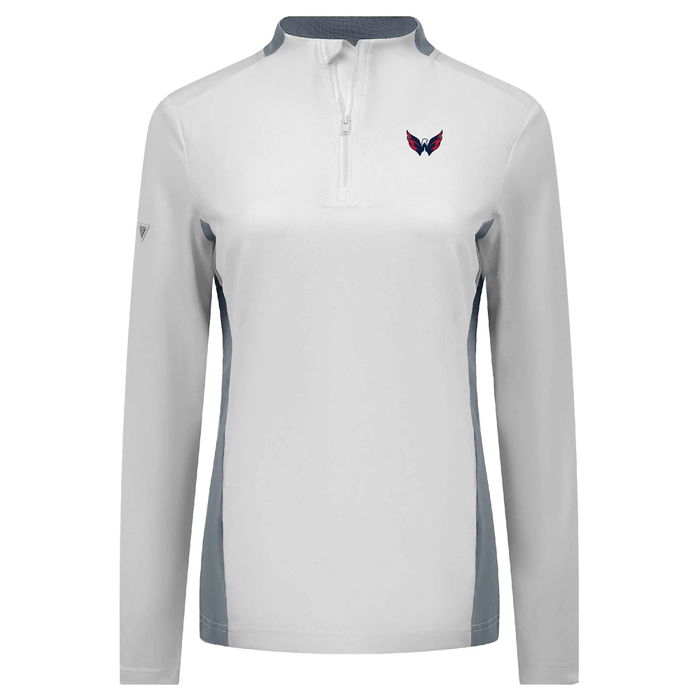 Women's Levelwear White Washington Capitals Moxie Insignia Core Quarter-Zip Top