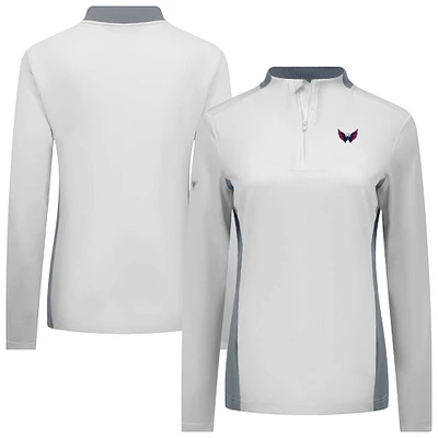 Women's Levelwear White Washington Capitals Moxie Insignia Core Quarter-Zip Top
