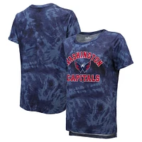 T-shirt bleu marine Majestic Threads pour femmes, petit ami des Capitals de Washington, tie-dye, tri-mélange