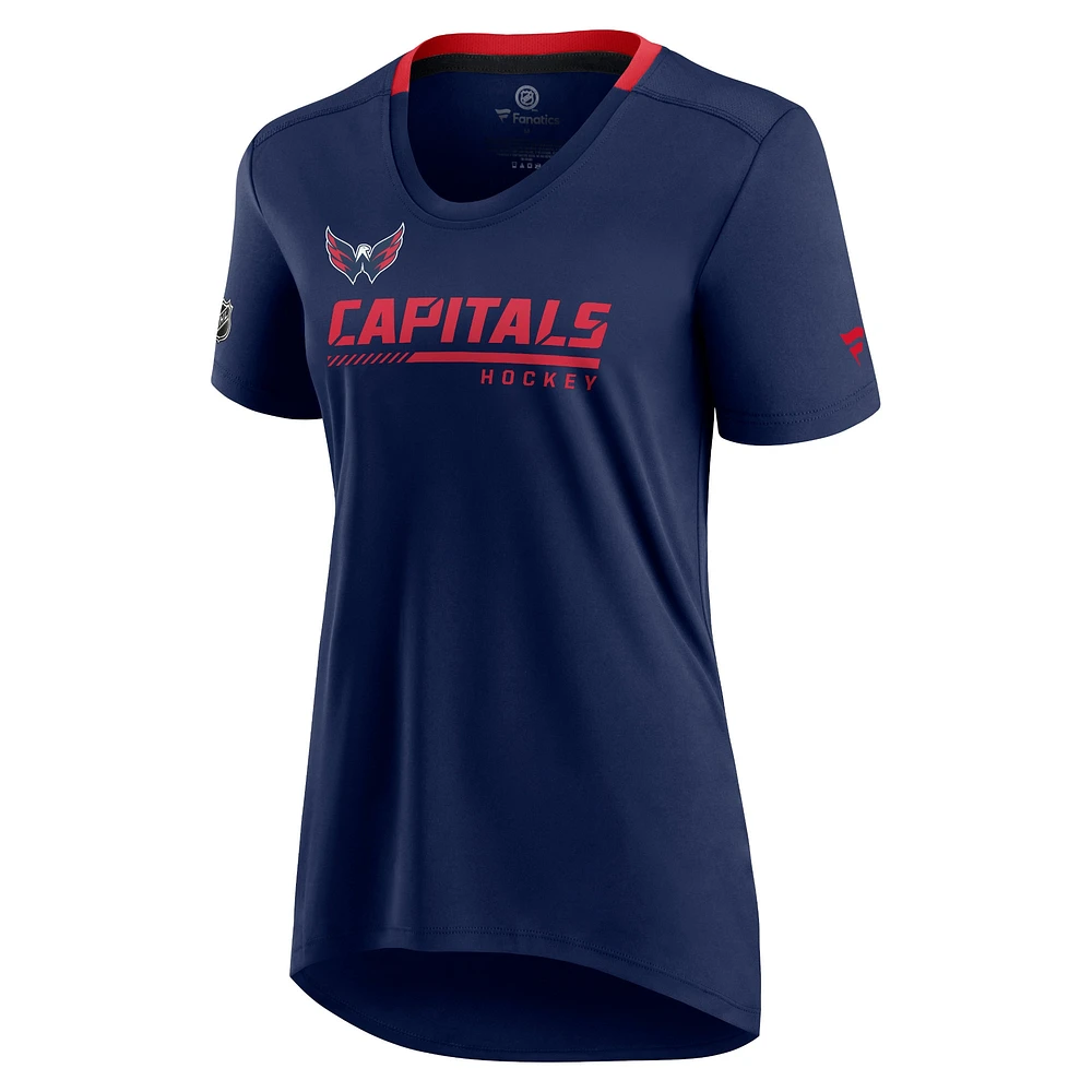 Women's Navy Washington Capitals Authentic Pro Locker Room T-Shirt