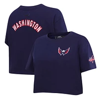 Women's Pro Standard Navy Washington Capitals Classic Boxy Cropped T-Shirt