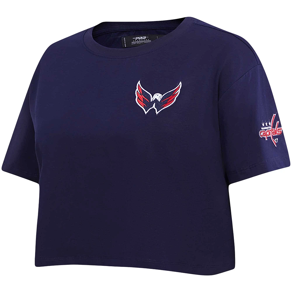 T-shirt court classique boxy Pro Standard pour femmes, bleu marine, Washington Capitals