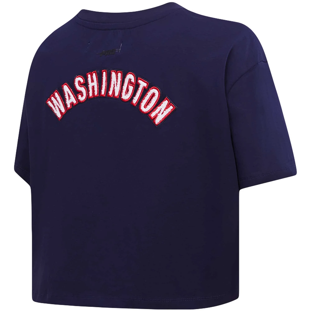 T-shirt court classique boxy Pro Standard pour femmes, bleu marine, Washington Capitals