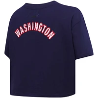 T-shirt court classique boxy Pro Standard pour femmes, bleu marine, Washington Capitals