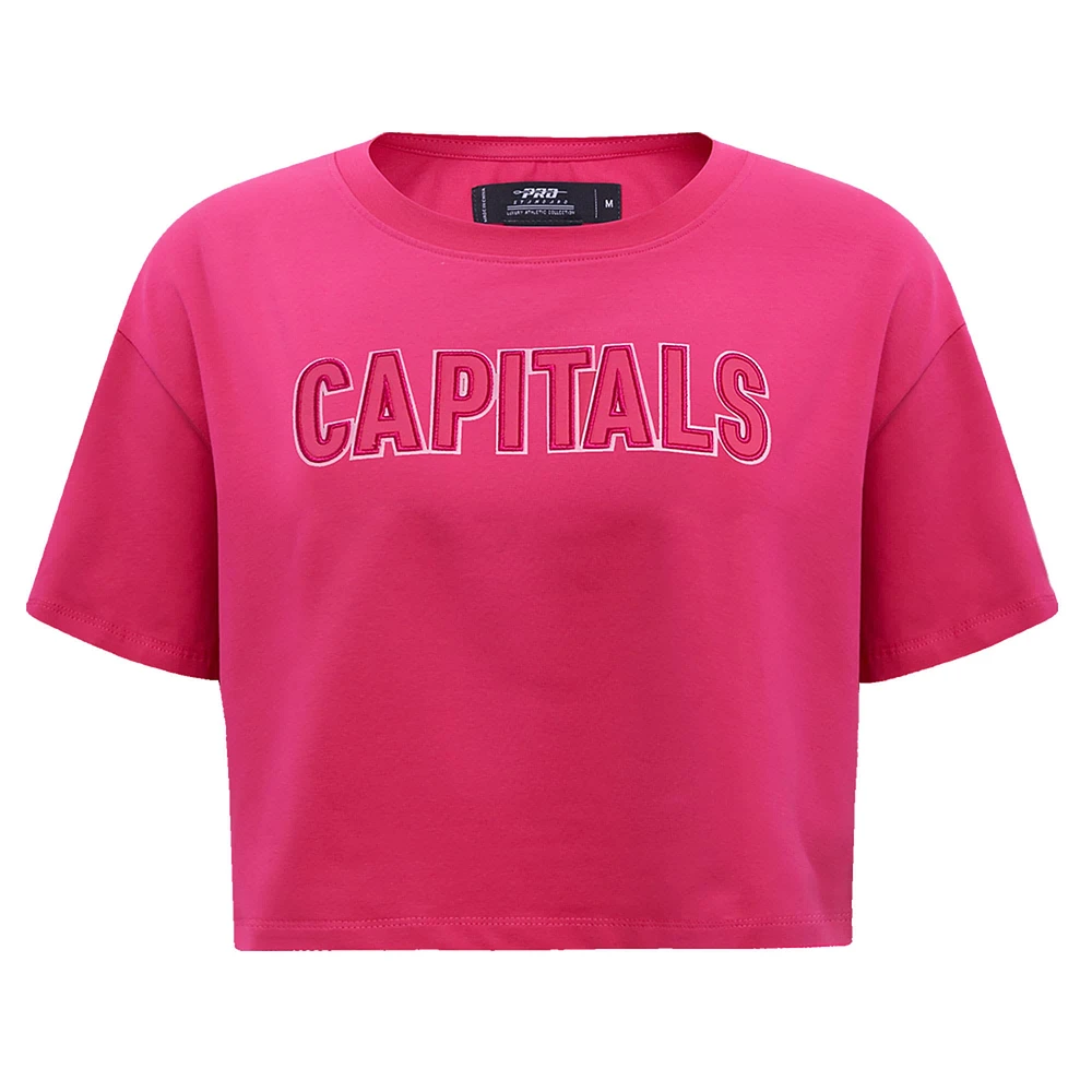 T-shirt carré court Pro Standard Washington Capitals triple rose pour femmes