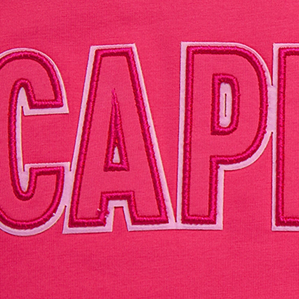 T-shirt carré court Pro Standard Washington Capitals triple rose pour femmes