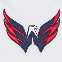 Women's Pro Standard White Washington Capitals Boxy Script Tail Cropped T-Shirt