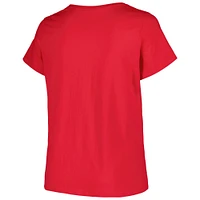 T-shirt rouge avec logo en forme d'arche pour femme, grande taille, des Capitals de Washington