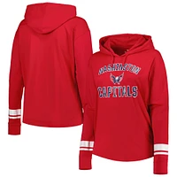 Veste à capuche rouge Washington Capitals colorblock Pullover pour femme