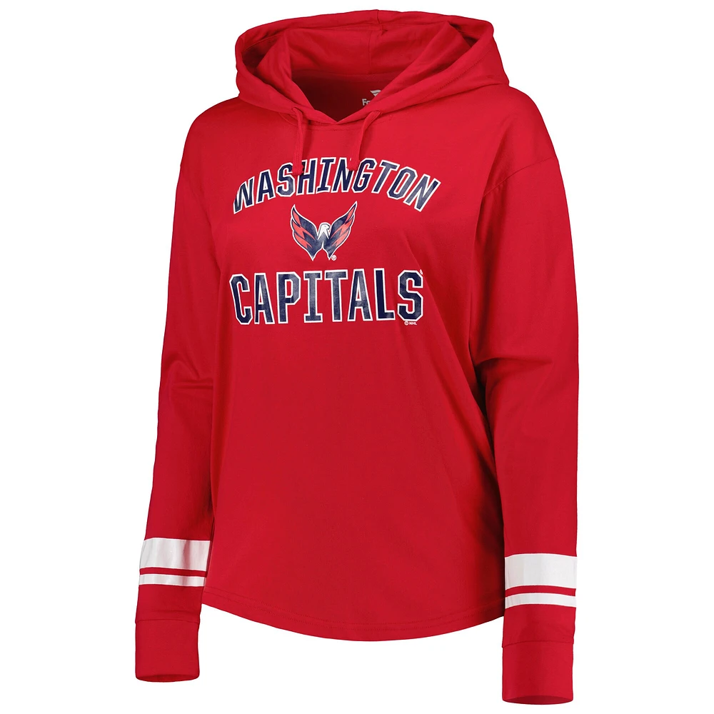 Veste à capuche rouge Washington Capitals colorblock Pullover pour femme