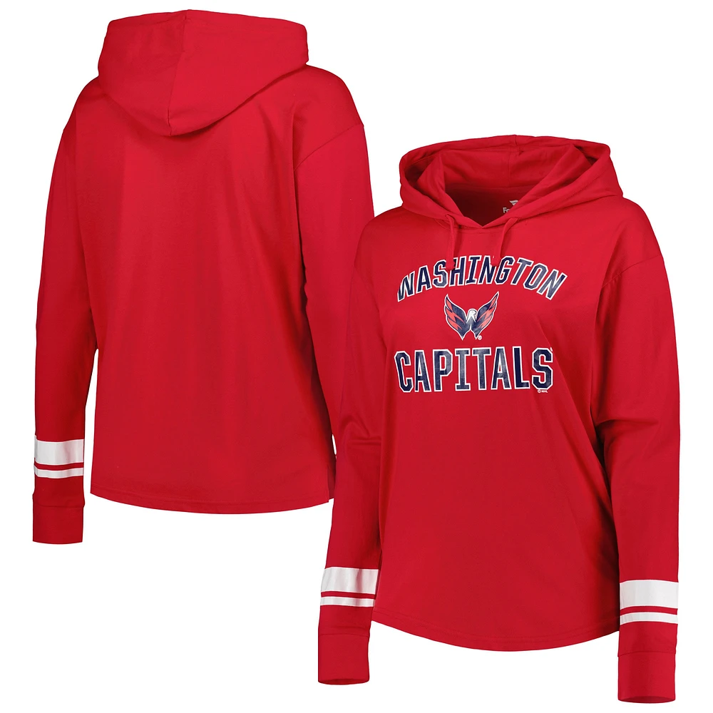 Veste à capuche rouge Washington Capitals colorblock Pullover pour femme