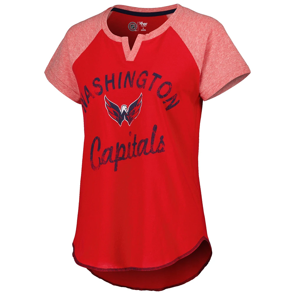 T-shirt à encolure raglan Grand Chelem des Capitals de Washington Starter rouge pour femme