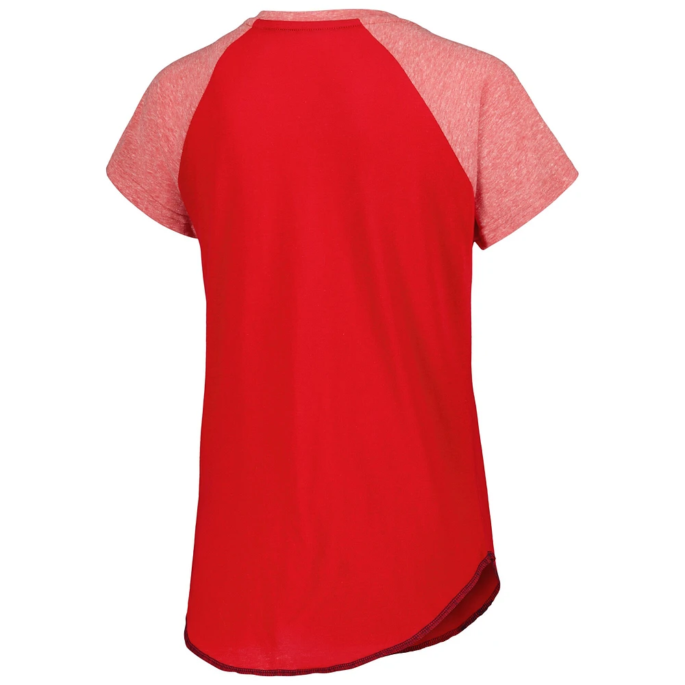 T-shirt à encolure raglan Grand Chelem des Capitals de Washington Starter rouge pour femme