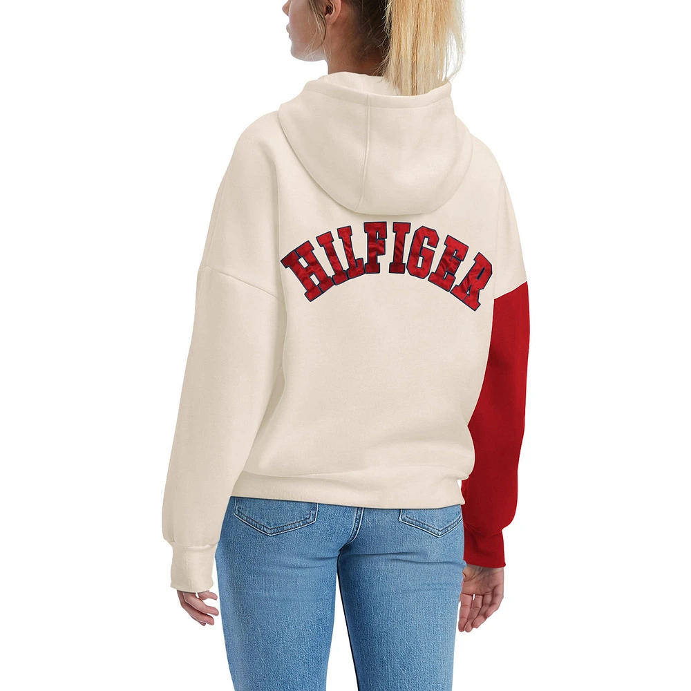 Women's Tommy Hilfiger Cream/Red Washington Capitals Harriet Pullover Hoodie