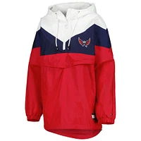 Coupe-vent à demi-zip Tommy Hilfiger Washington Capitals Staci pour femme, bleu marine/rouge